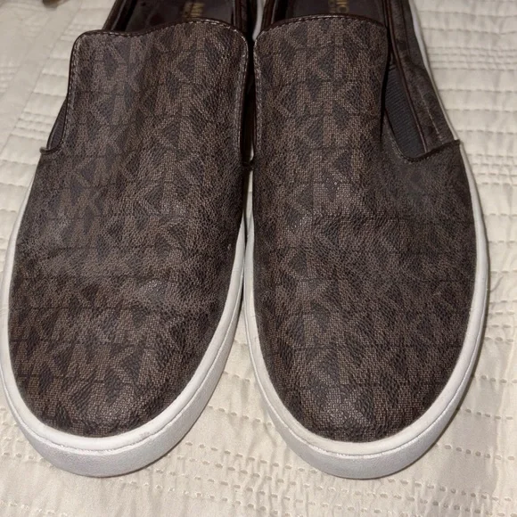 Michael Kors Dark Brown Patterned Slip-Ons - Picture 2 of 4